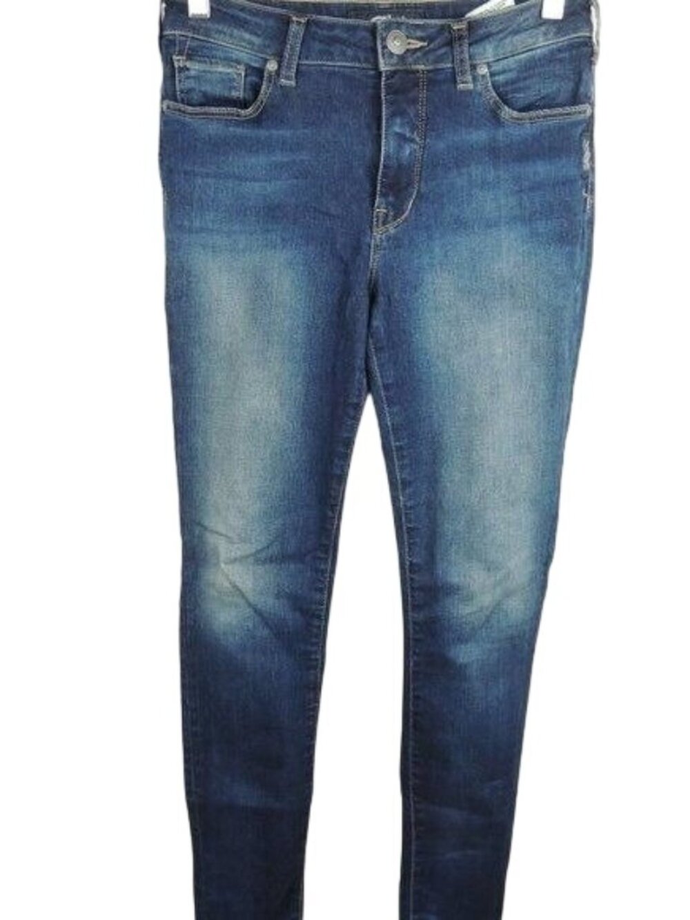 Silver Jeans Bleecker Dark Wash High Rise Skinny Jean Size 27